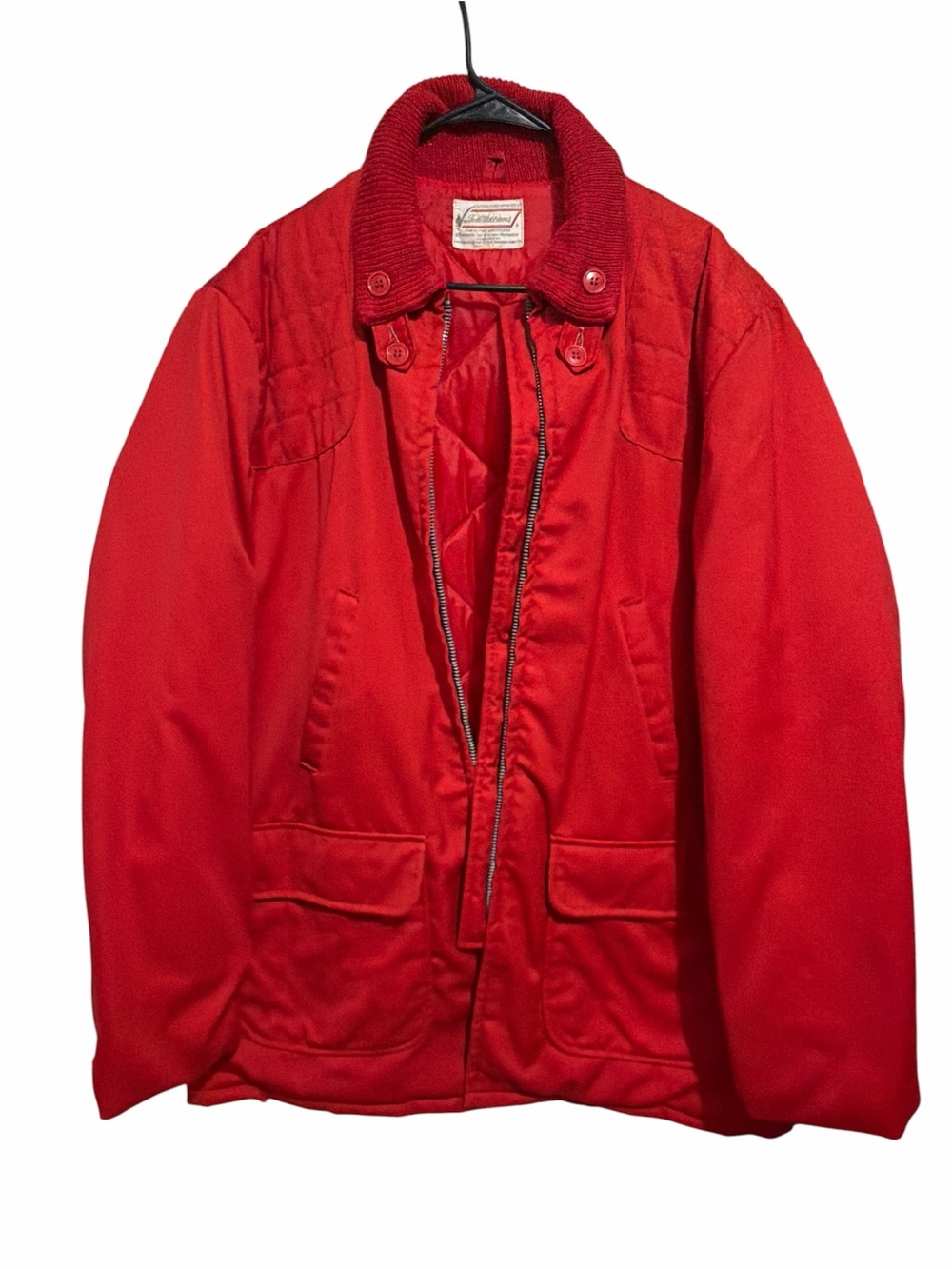 Vtg Ted Williams Men's Red Quilted Collar Jacket